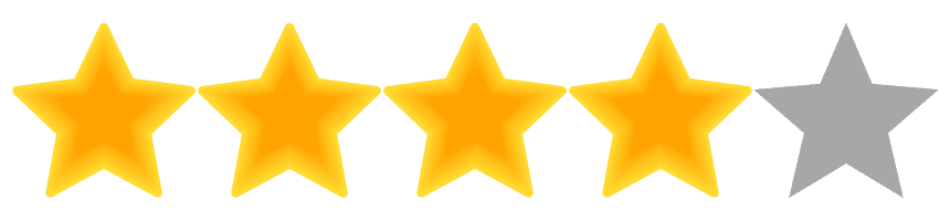 Four out of five gold stars, with the fifth star shown in gray to indicate a four-star rating.